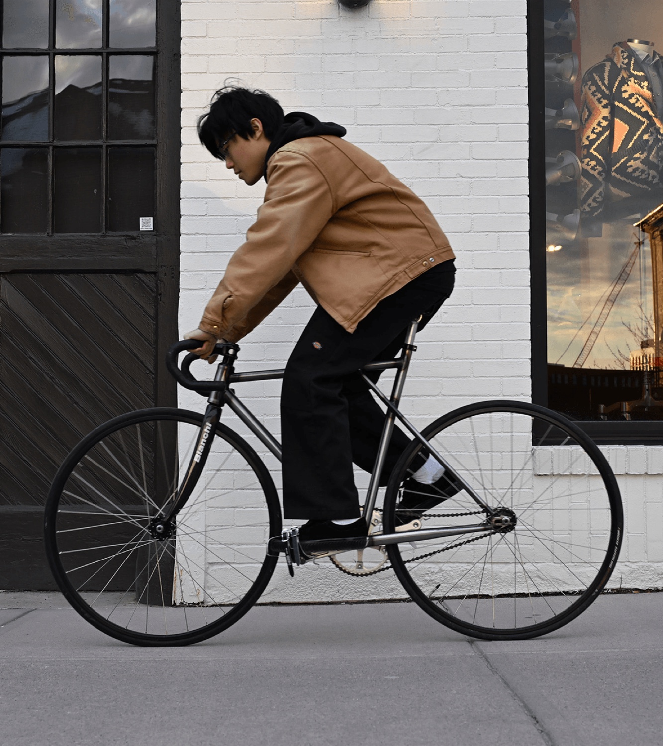 Xuduan You on the Weld Bike Frame